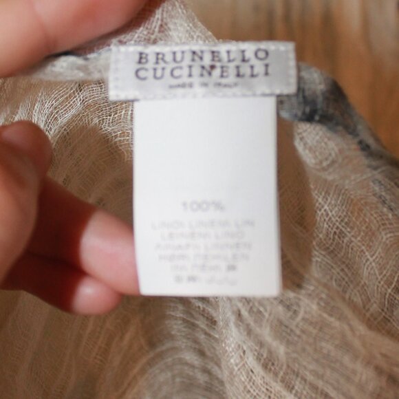BRUNELLO CUCINELLI Womens Linen Scarf Wrap - Picture 4 of 4
